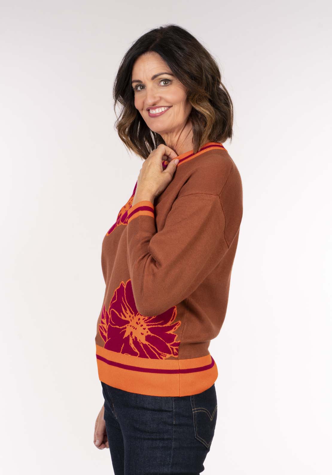 Naoise Modal Floral Sweater - Pattern 2 Shaws Department Stores
