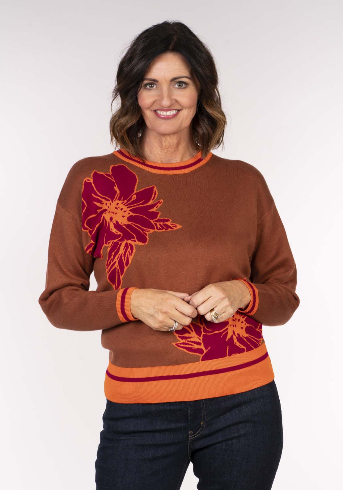 Naoise Modal Floral Sweater - Pattern 5 Shaws Department Stores