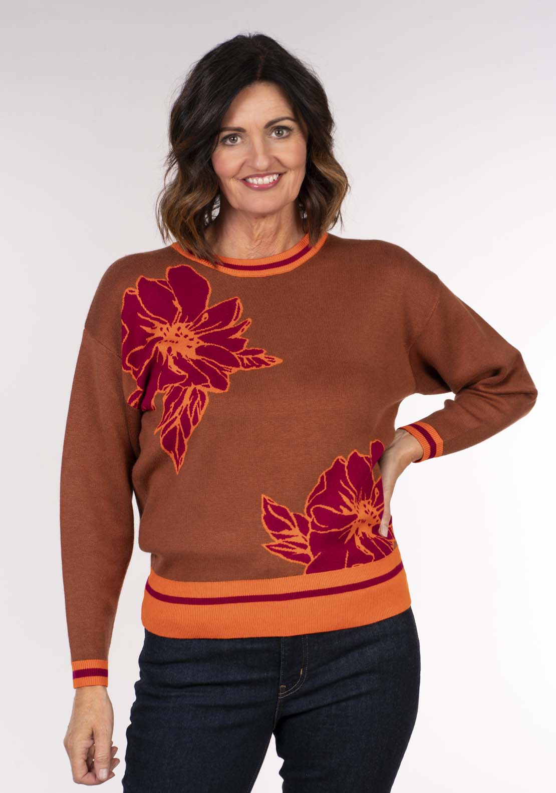 Naoise Modal Floral Sweater - Pattern 1 Shaws Department Stores