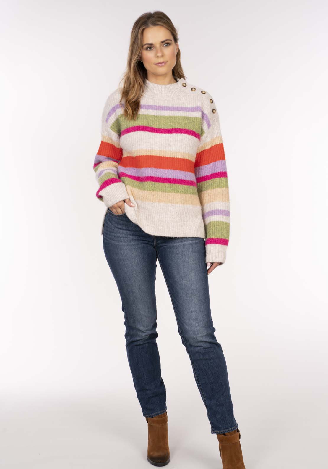 Naoise Stripe Btn Shoulder Shoulder - Multi 5 Shaws Department Stores