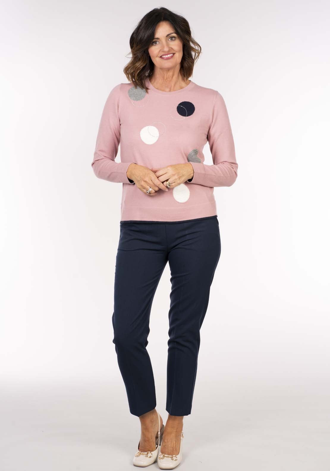 Tea Lane Rib Spot Sweater - Pink 5 Shaws Department Stores
