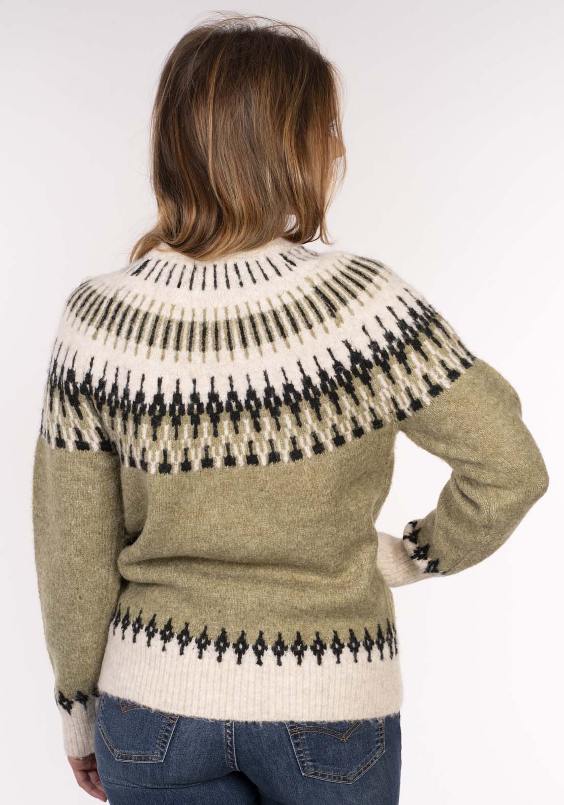 Naoise Fairisle Sweater - Green 5 Shaws Department Stores
