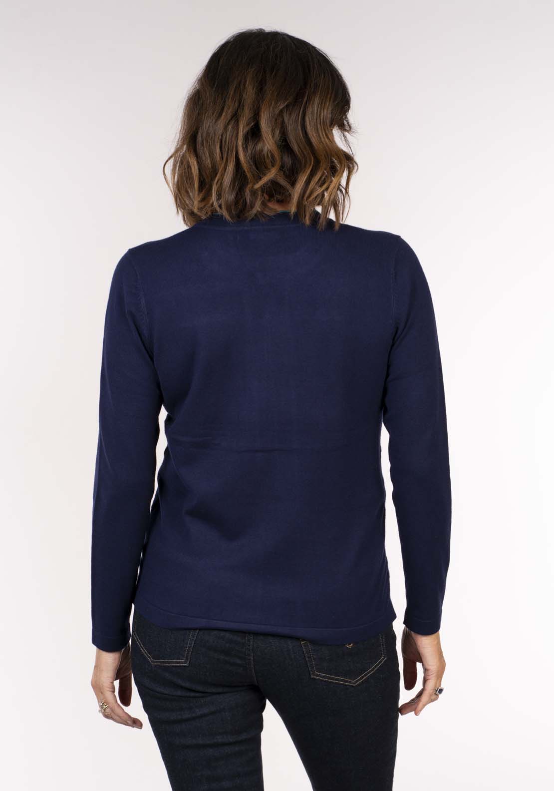 Tea Lane Spot Mock Cardi - Blue 5 Shaws Department Stores
