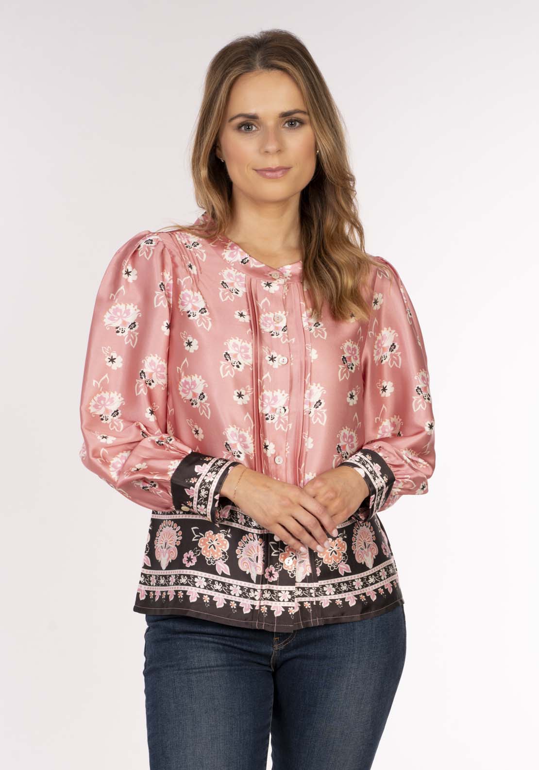 Naoise Border Paisley - Pink Black 1 Shaws Department Stores
