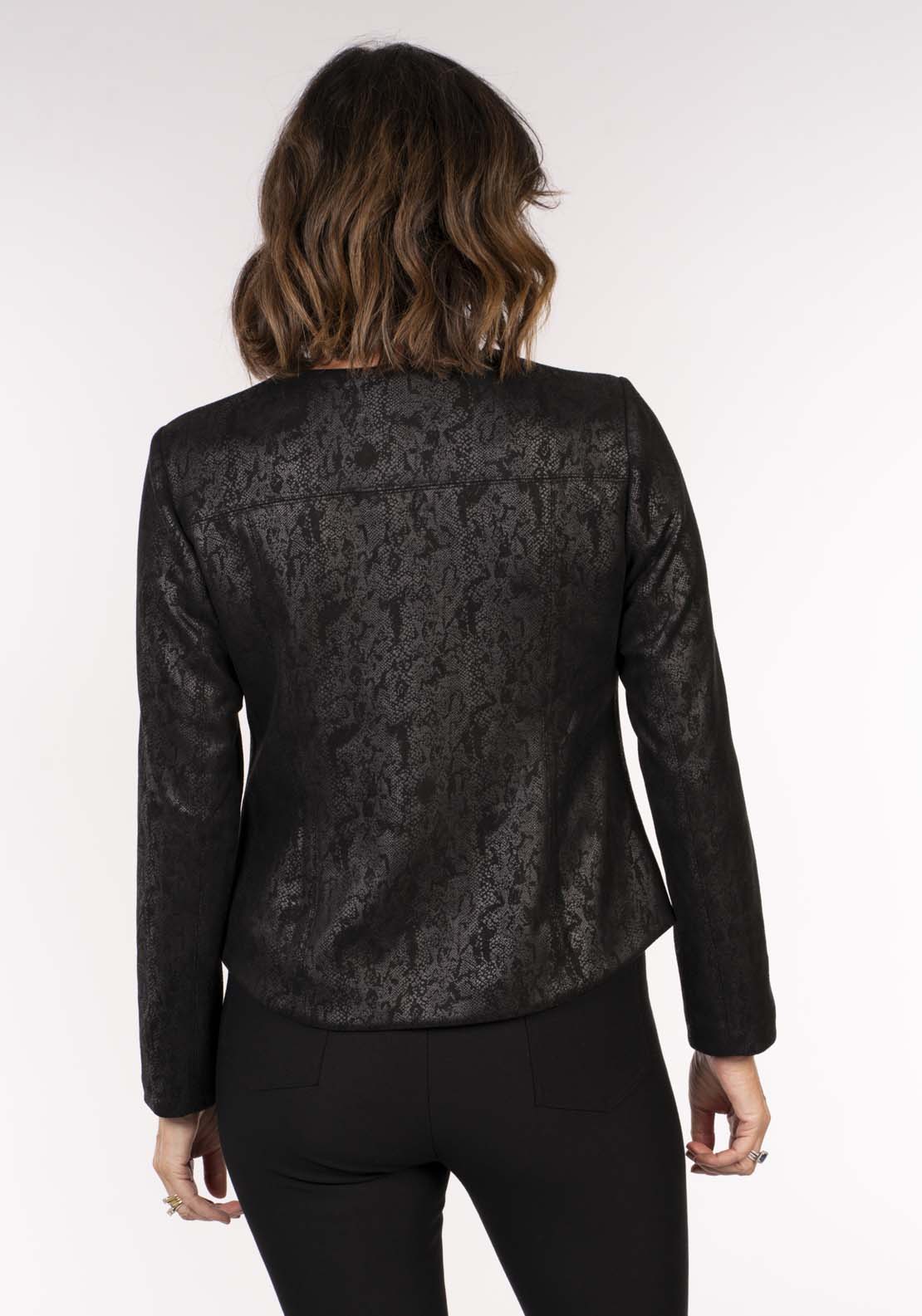 Tea Lane Snake Zip Pu Jacket - Black 2 Shaws Department Stores