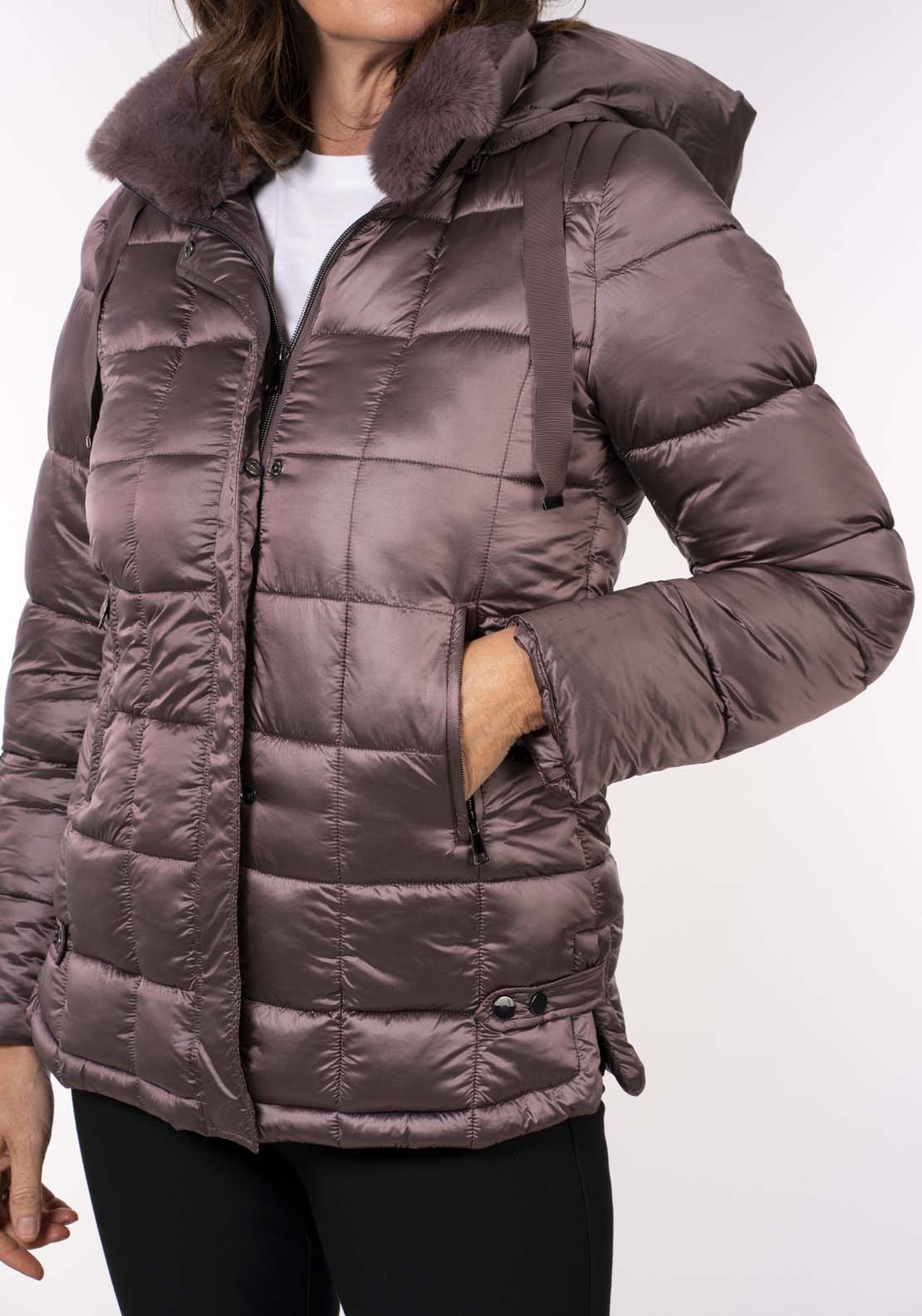 Tea Lane Square Pad Jacket - Shiny Petrol 4 Shaws Department Stores