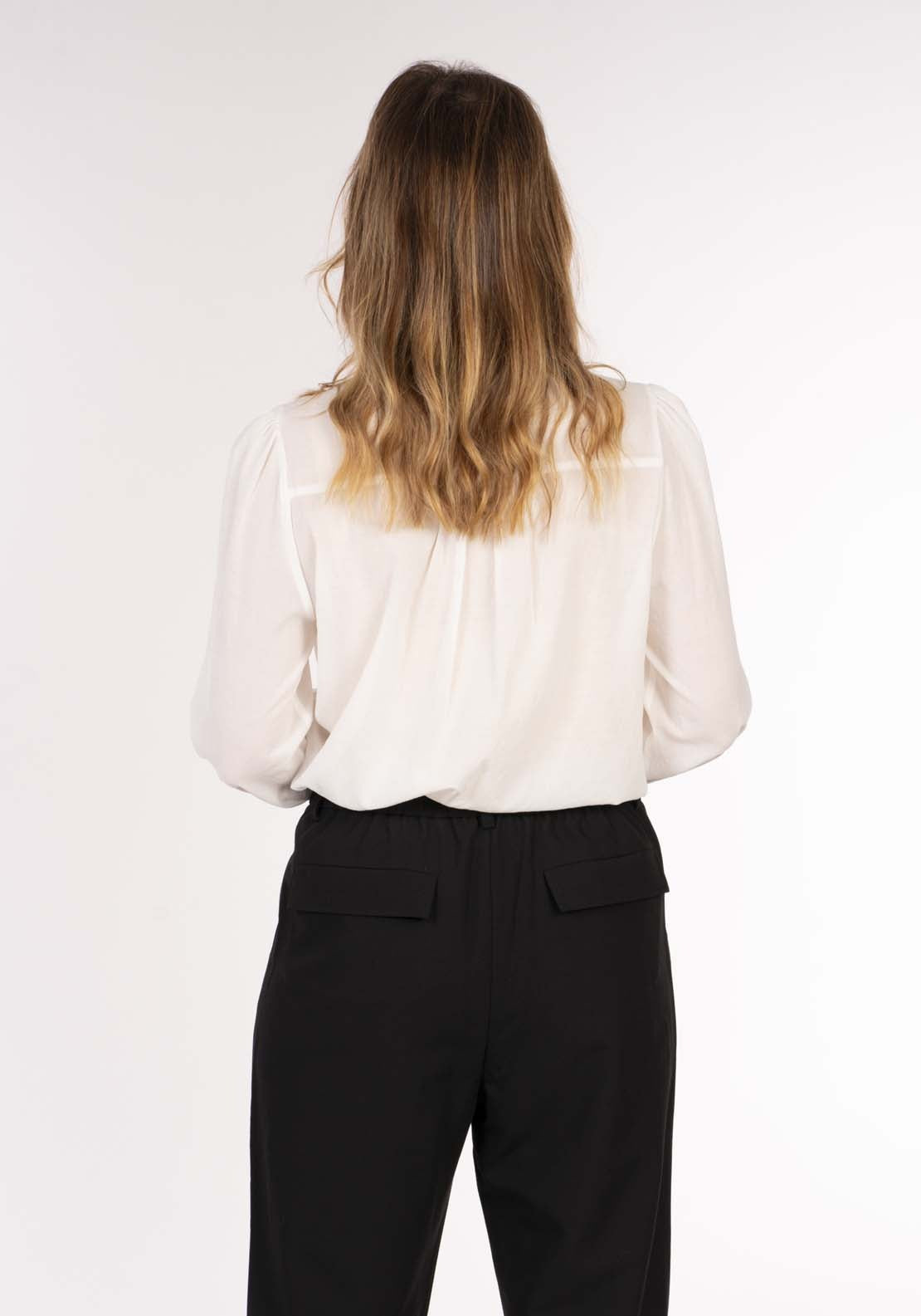 Naoise Blk Lace Collar Bls - Ivory 5 Shaws Department Stores