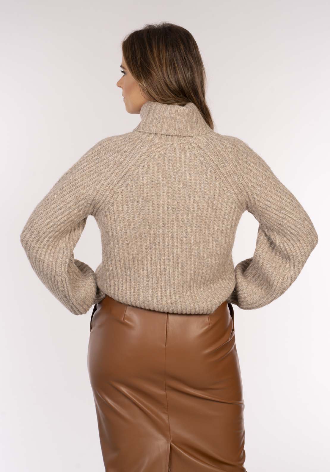 Naoise Pu Skirt - Caramel 5 Shaws Department Stores