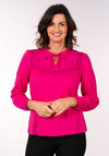 Embroidered Yoke Top - Cranberry