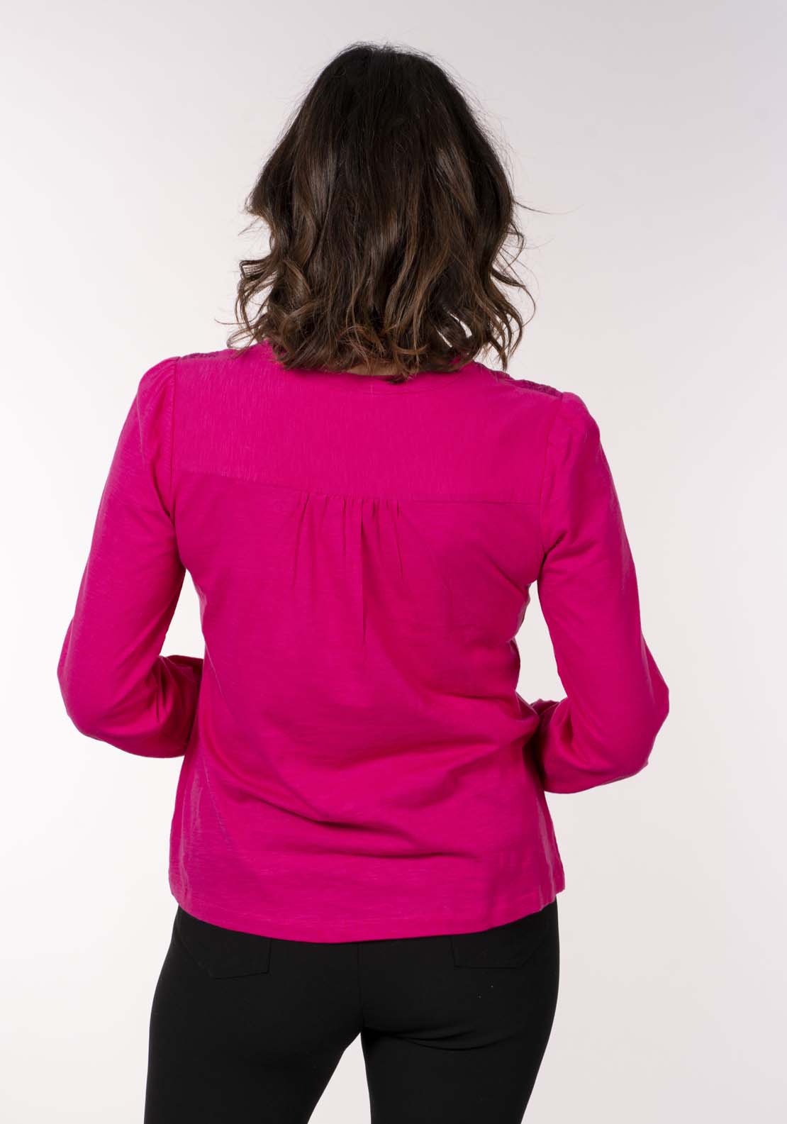 Tea Lane Embroidered Yoke Top - Cranberry 4 Shaws Department Stores