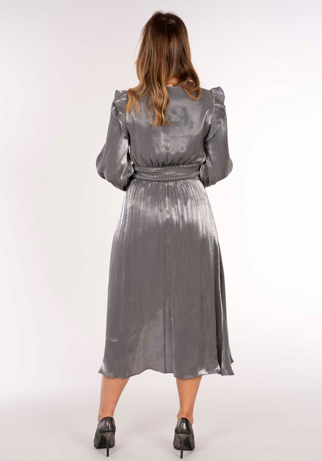 Naoise Shimmer Dress - Silver 5 Shaws Department Stores