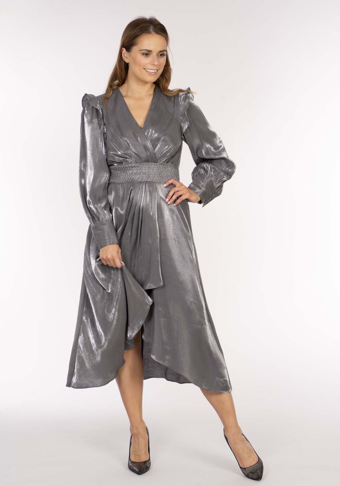 Naoise Shimmer Dress - Silver 2 Shaws Department Stores
