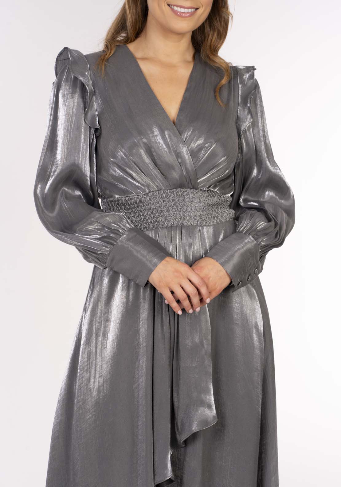 Naoise Shimmer Dress - Silver 6 Shaws Department Stores