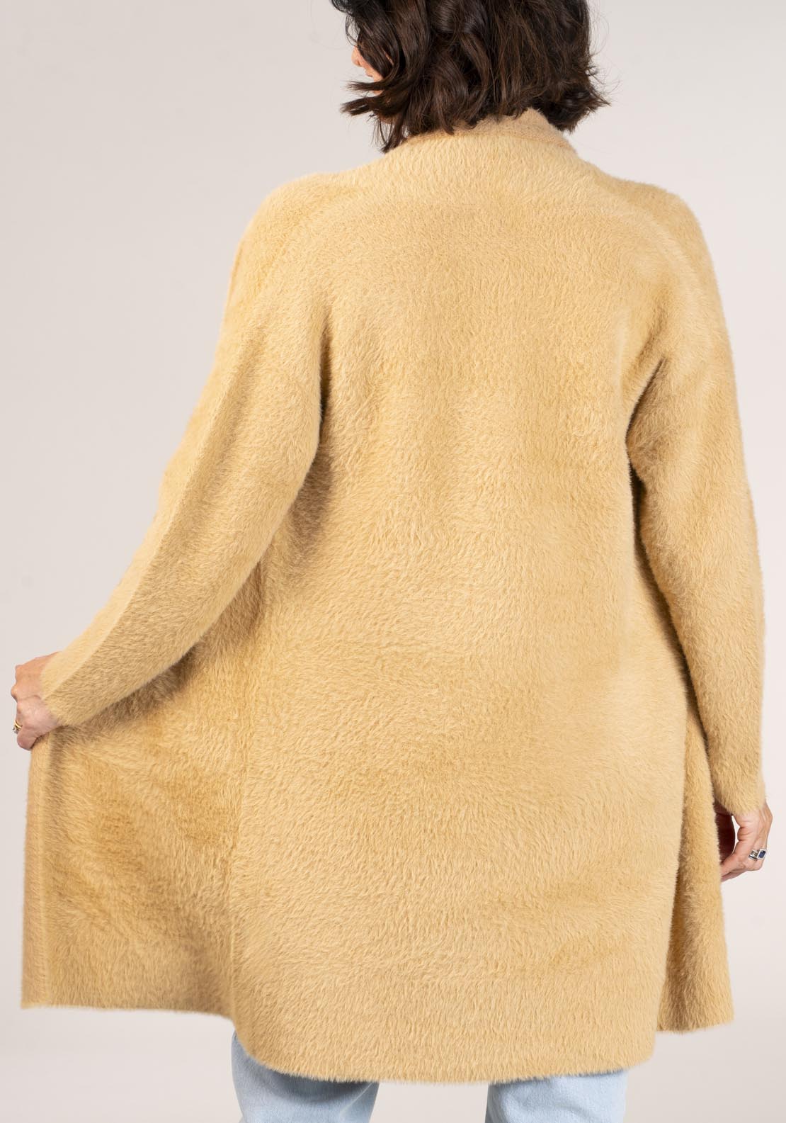 Naoise Feather Yarn Cardigan - Camel 6 Shaws Department Stores