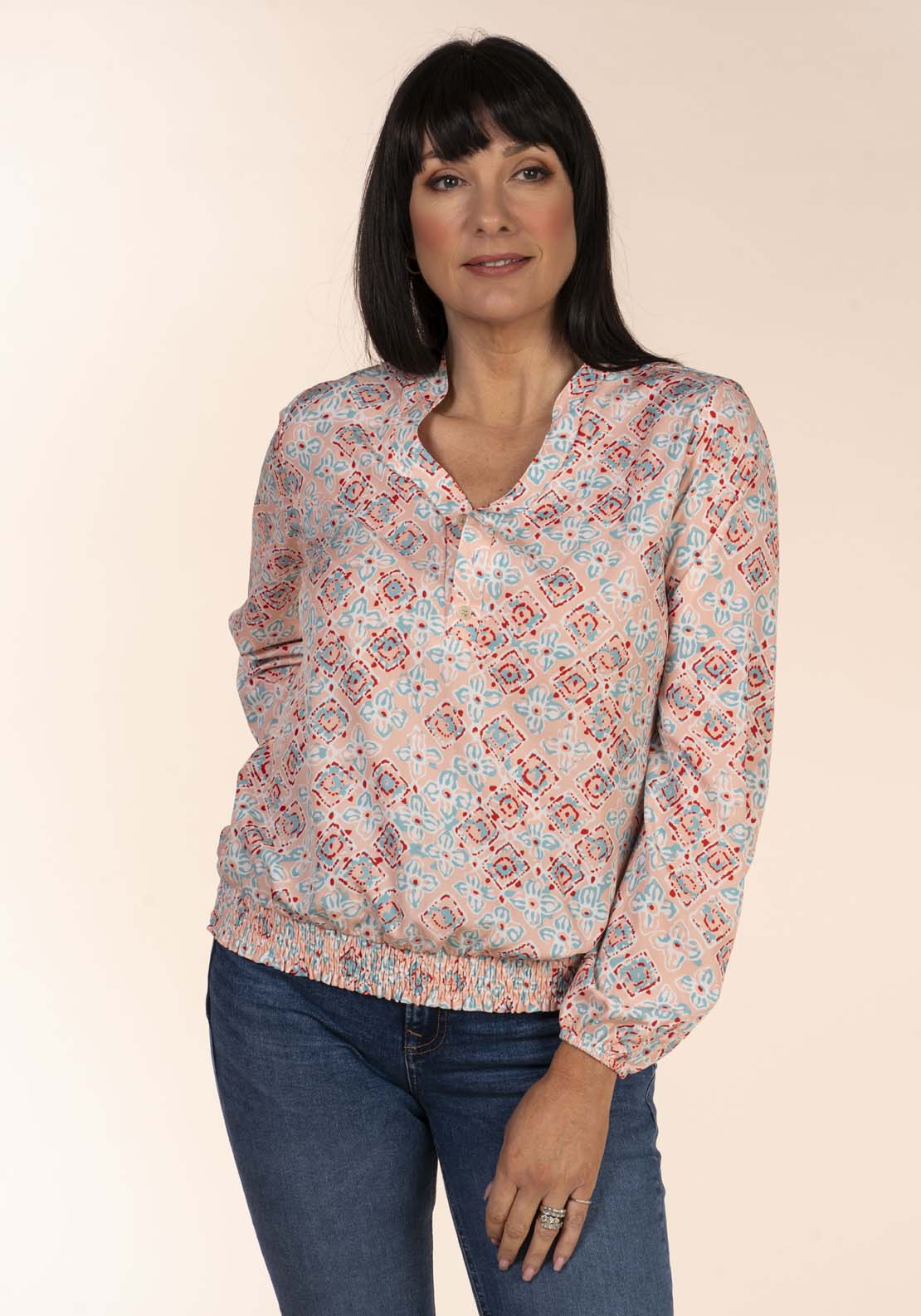 Tea Lane Frieda Bubble Blouse 2 Shaws Department Stores