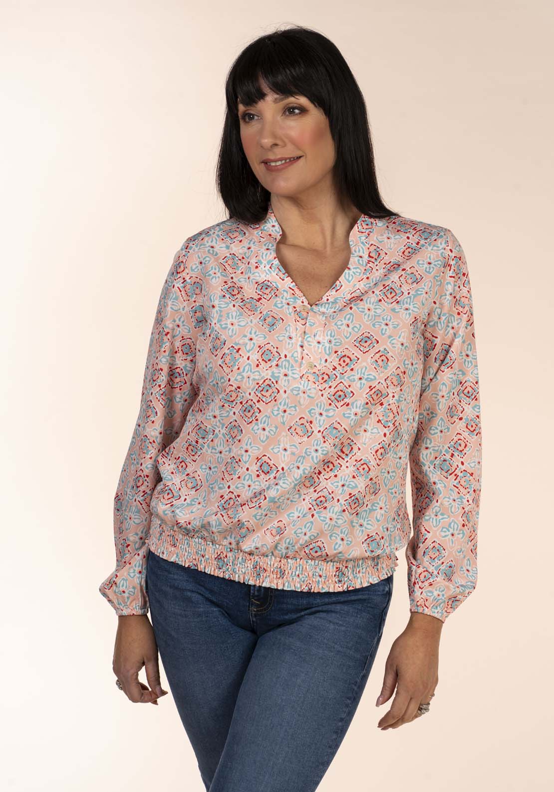 Tea Lane Frieda Bubble Blouse 4 Shaws Department Stores