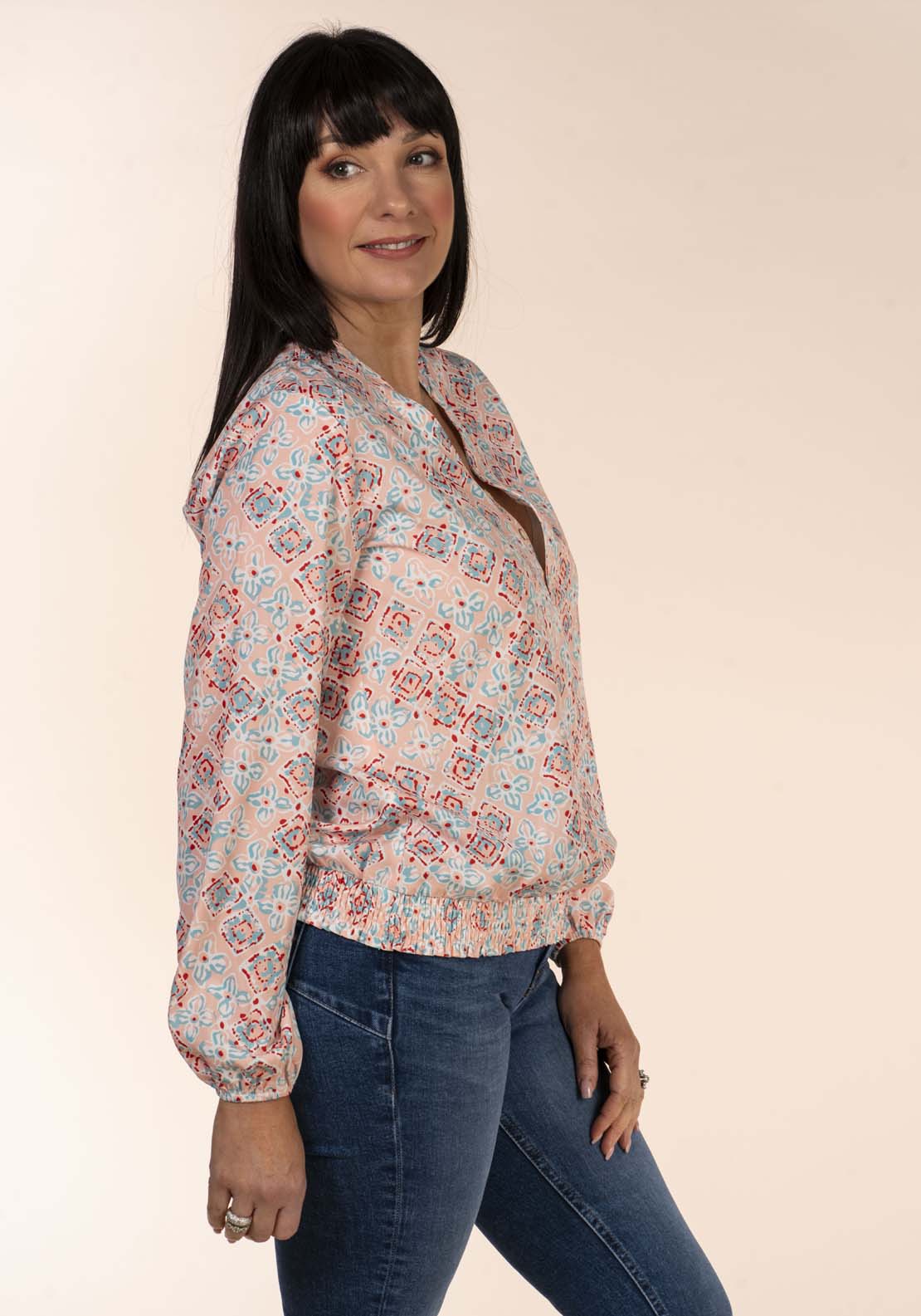 Tea Lane Frieda Bubble Blouse 3 Shaws Department Stores