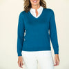 V Neck Top & Sweater Combo - Blue