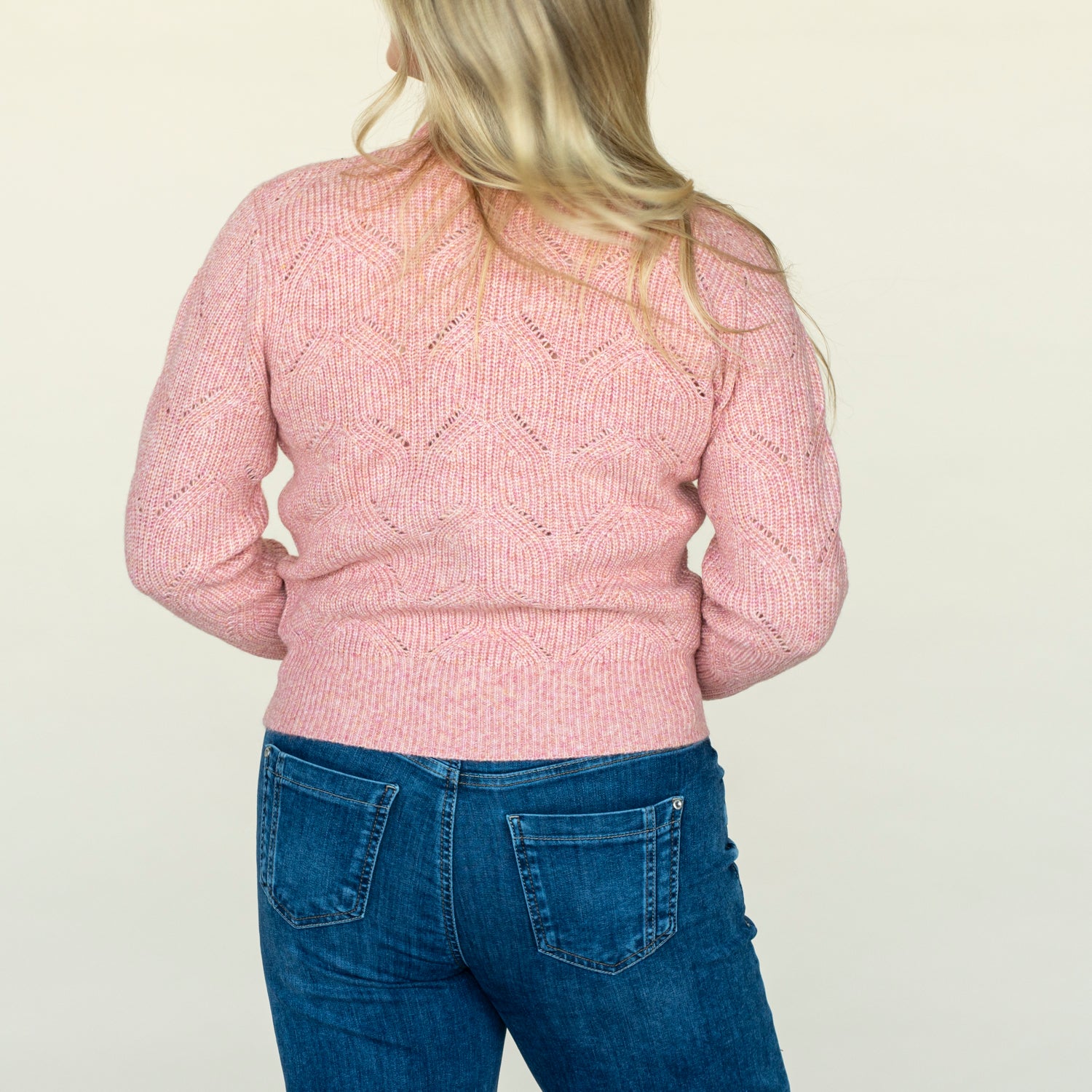 Naoise Twisted Pointelle Sweater - Pink 4 Shaws Department Stores