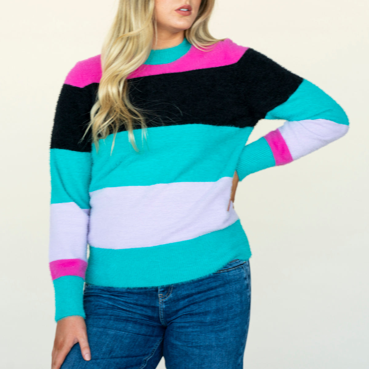 Stripe Feather Sweater