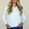 V Feather Reg Fit Sweater - Ivory