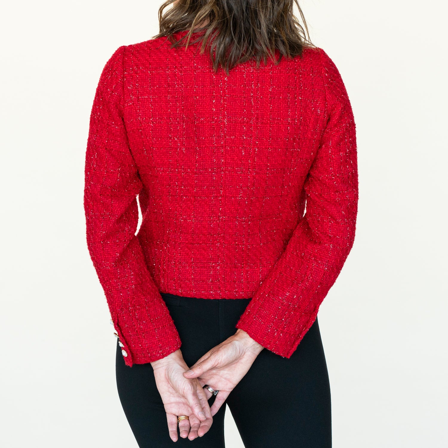 Tea Lane Boucle Blazar - Red 6 Shaws Department Stores