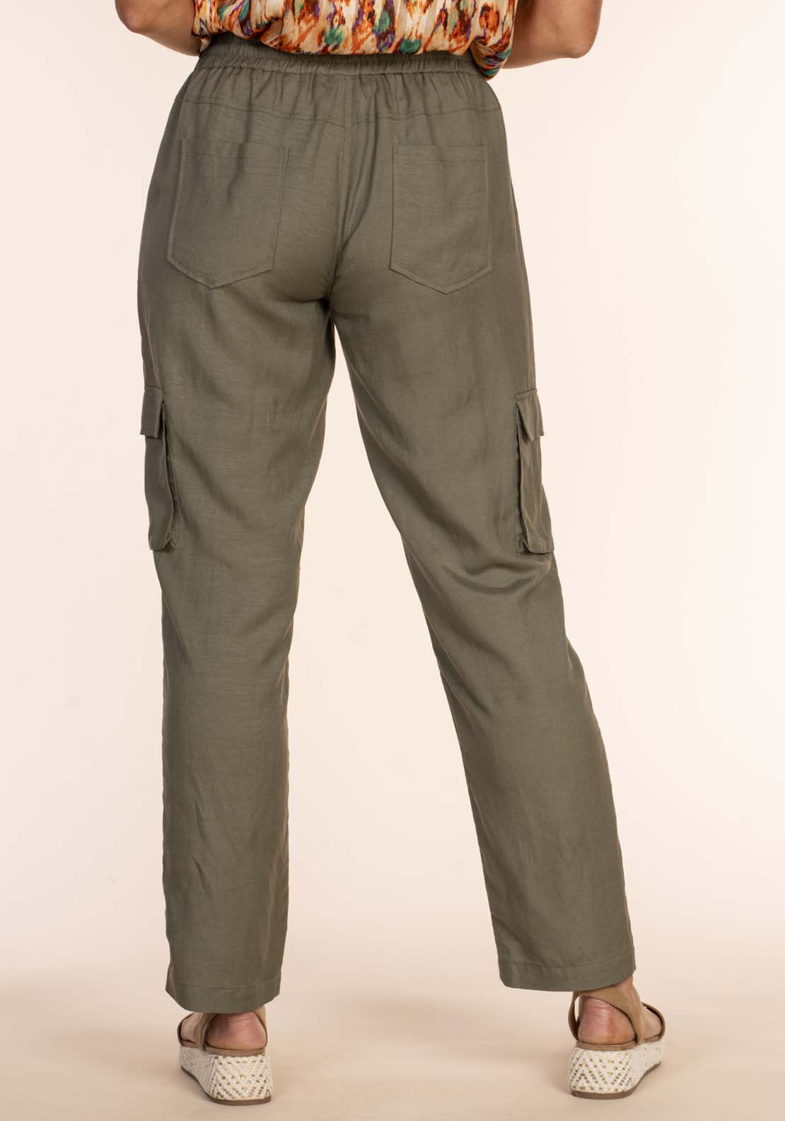 Naoise Drawstring Linen Pants - Green 3 Shaws Department Stores