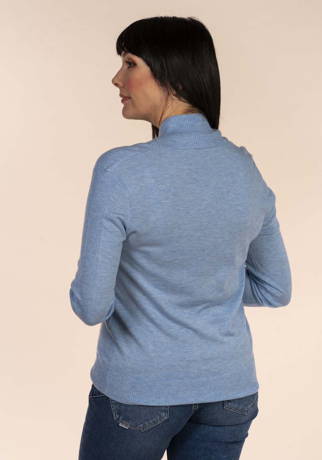 Tea Lane V-Neck Fine Knit Jumper - Blue 4 Shaws Department Stores