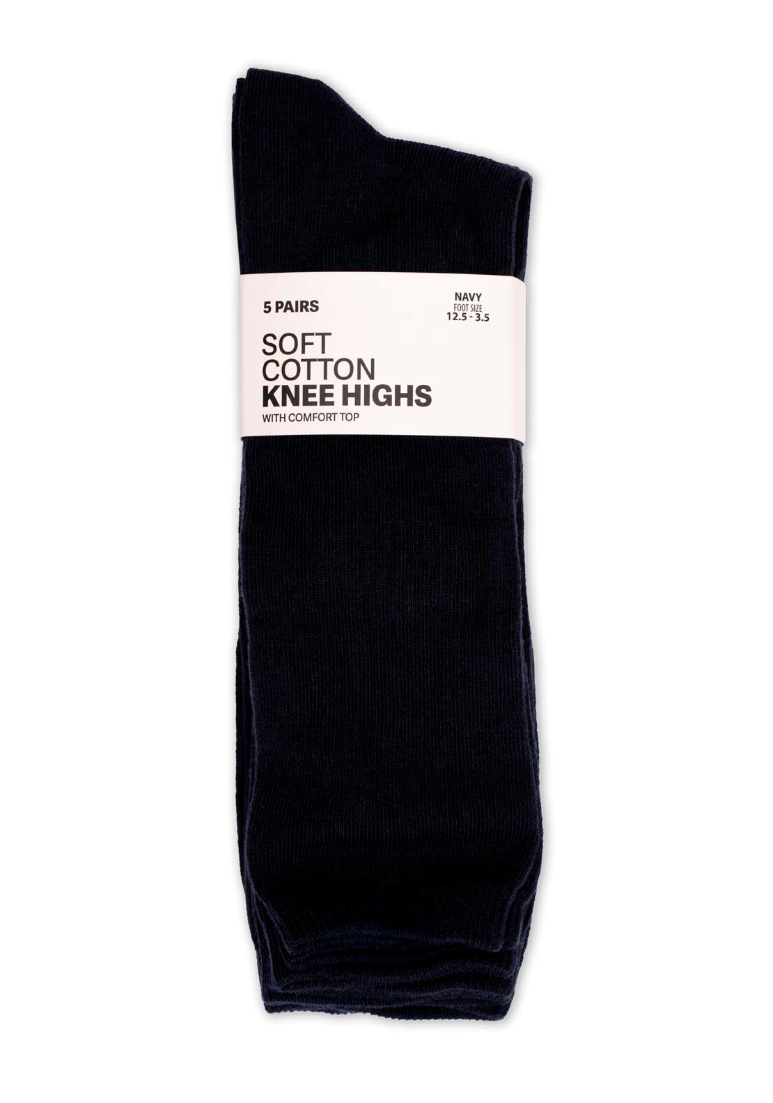 Shaws Tights &amp; Socks 5 Pairs Soft Cotton Knee Highs - Black 1 Shaws Department Stores
