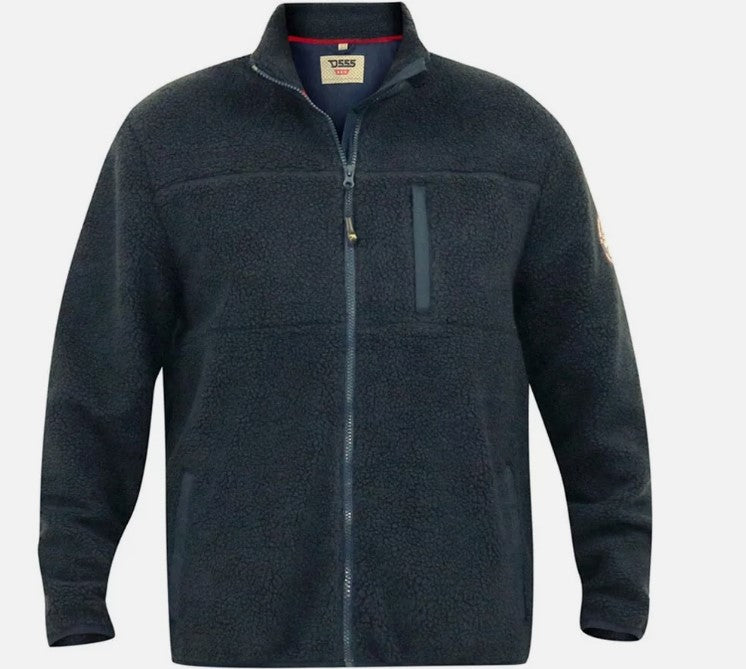 Spilt Star Sherpa Fleece Jacket - Navy 2 Shaws Department Stores