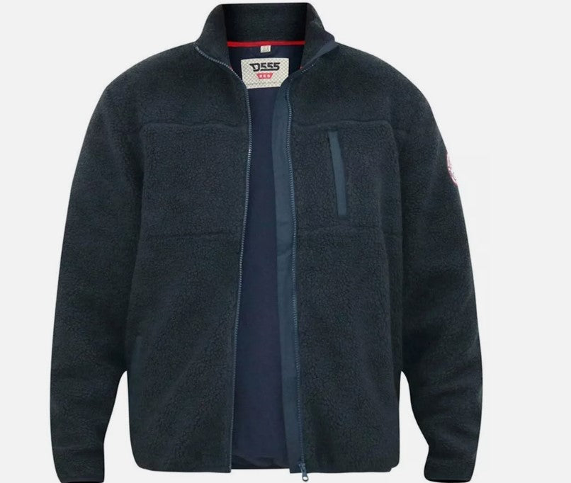Spilt Star Sherpa Fleece Jacket - Navy 4 Shaws Department Stores