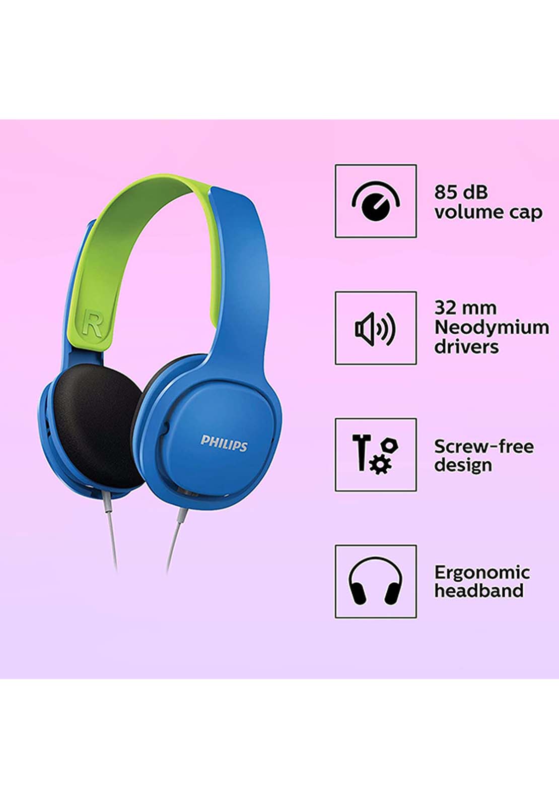 Philips Childrens Headphones - Blue 2 Shaws Department Stores