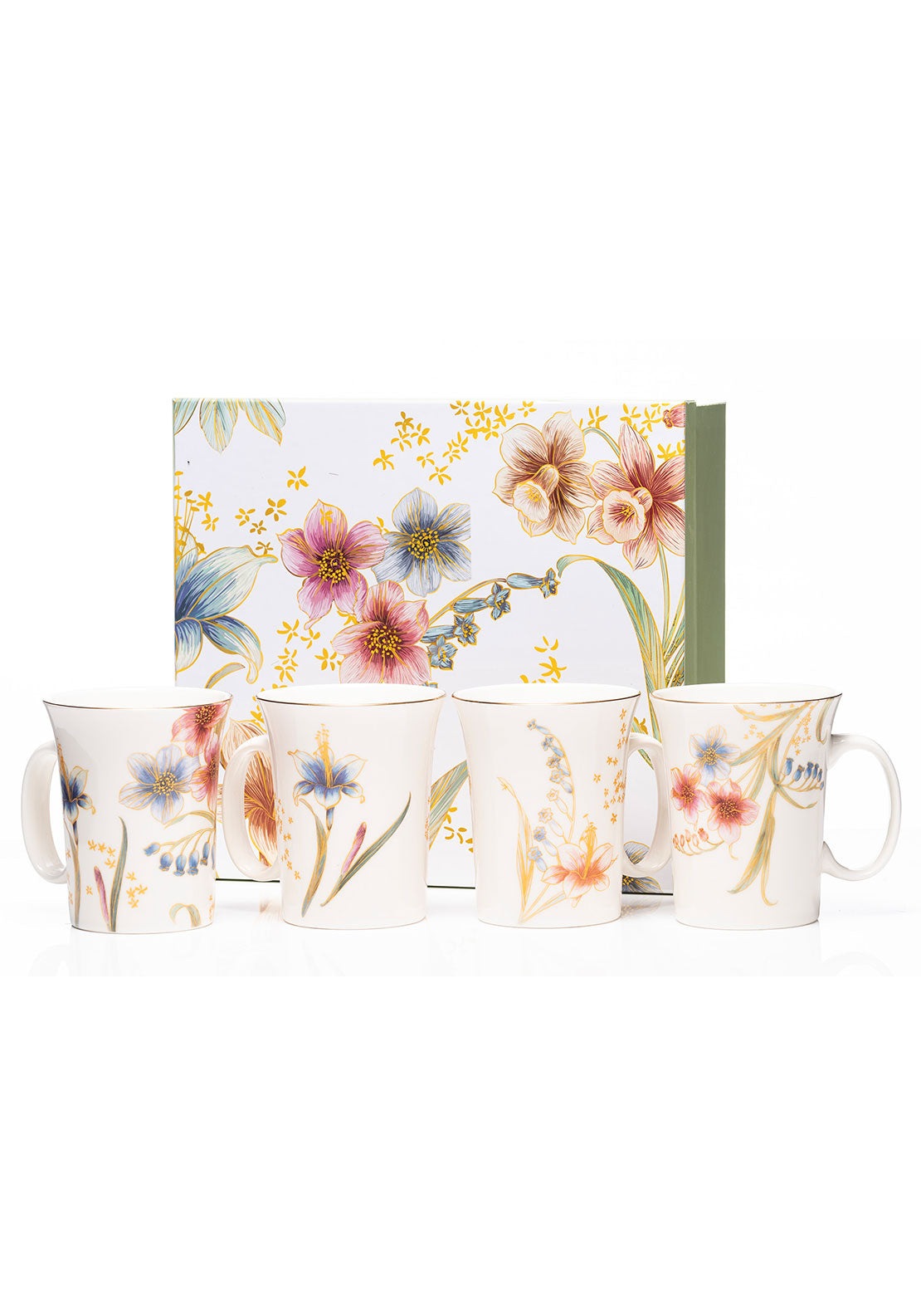 The Grange Collection Floral Mug Set of 4 1 Shaws Department Stores