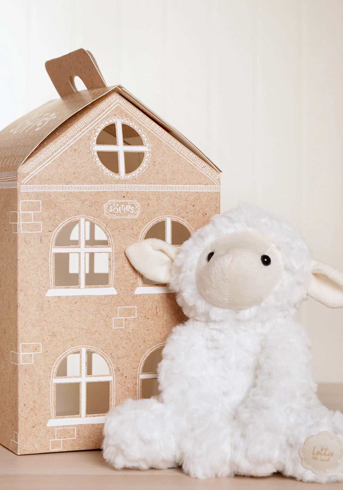 Lottie The Plush Sitting Lamb - White