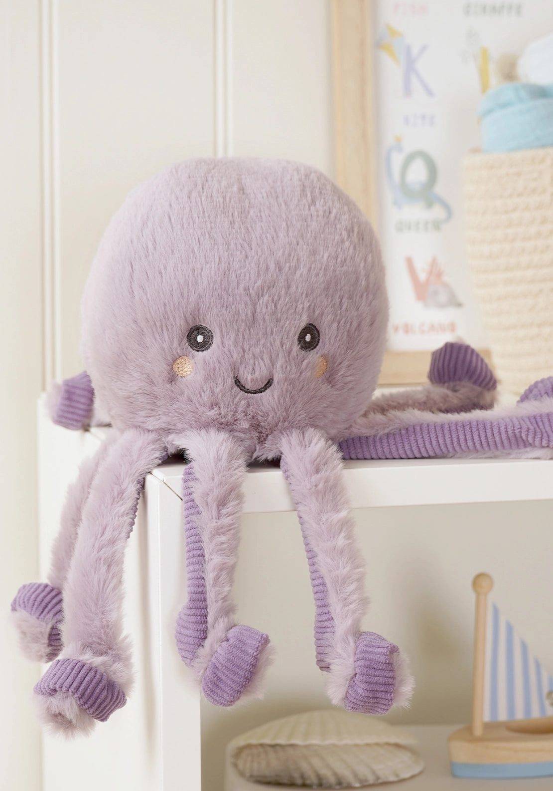 Otto The Plush Sitting Octopus - White