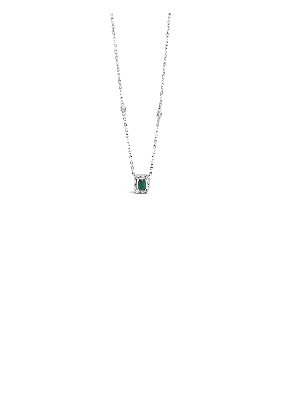 Absolute Jewellery Rectangle Cluster Pendant Em - Silver 1 Shaws Department Stores