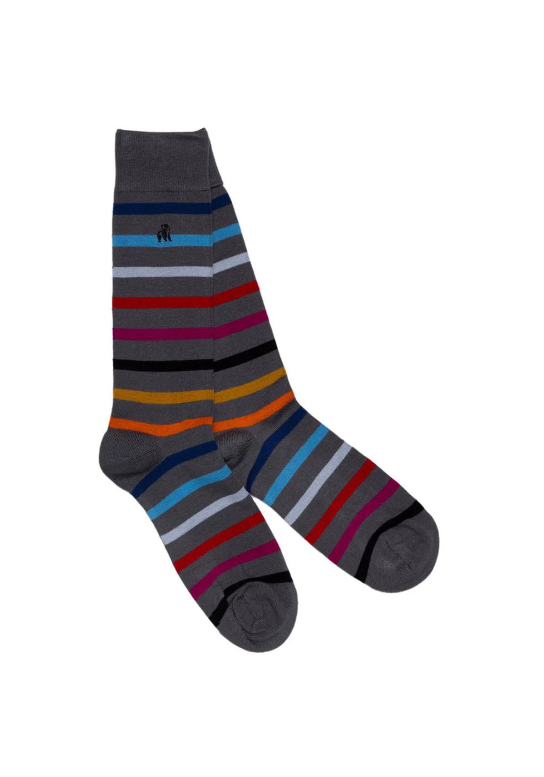 Swole Panda Small Stripe Socks - Grey 1 Shaws Department Stores
