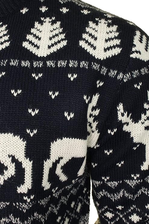 Spilt Star Nordic Reindeer Christmas Jumper - Black Ice 3 Shaws Department Stores