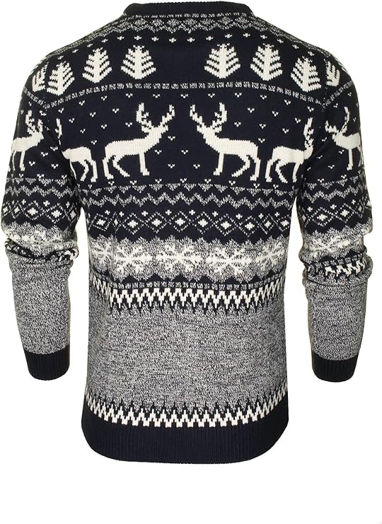 Spilt Star Nordic Reindeer Christmas Jumper - Black Ice 2 Shaws Department Stores