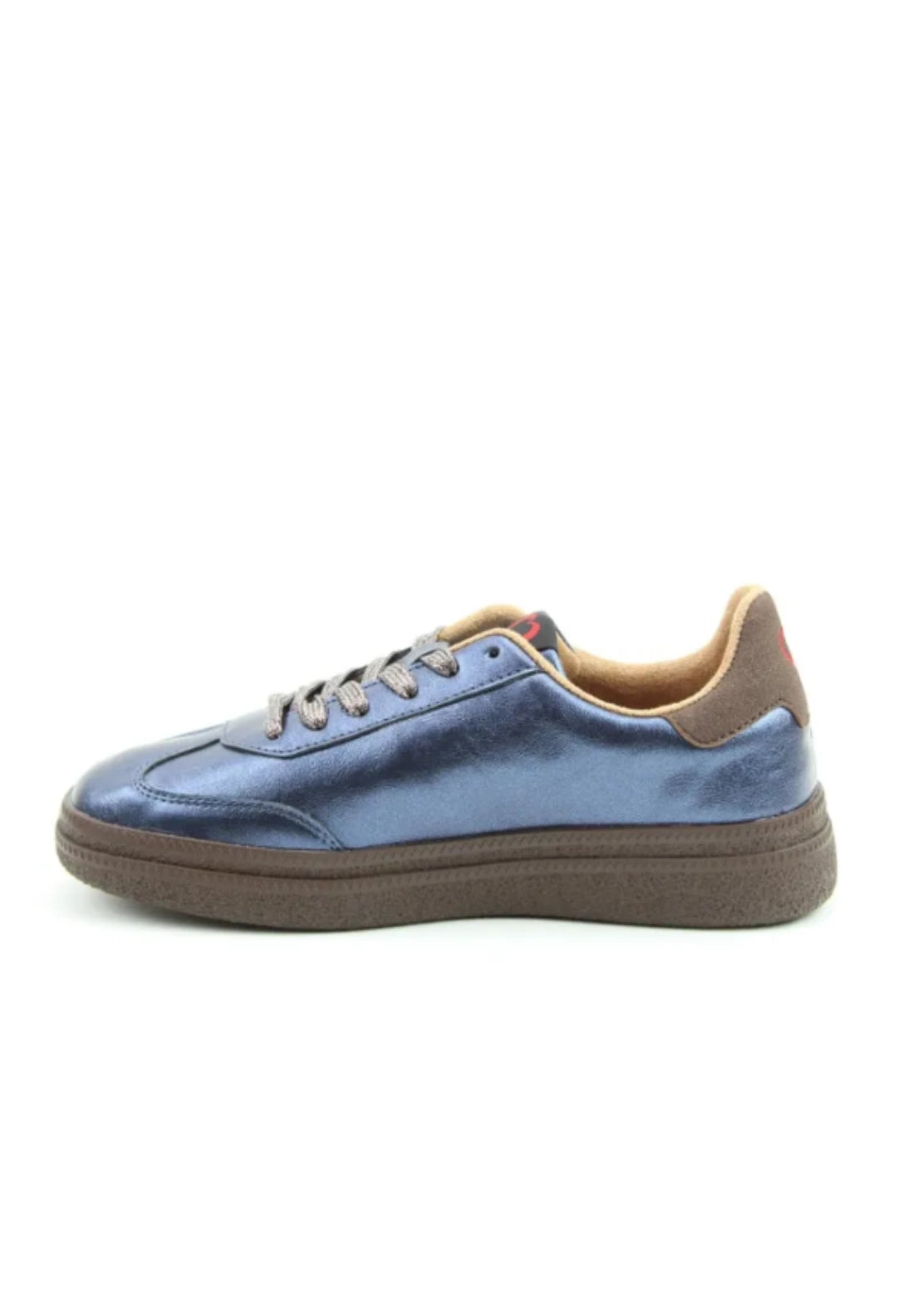 Heavenly Feet Gum Sole Trainer - Navy/choc/pink 2 Shaws Department Stores