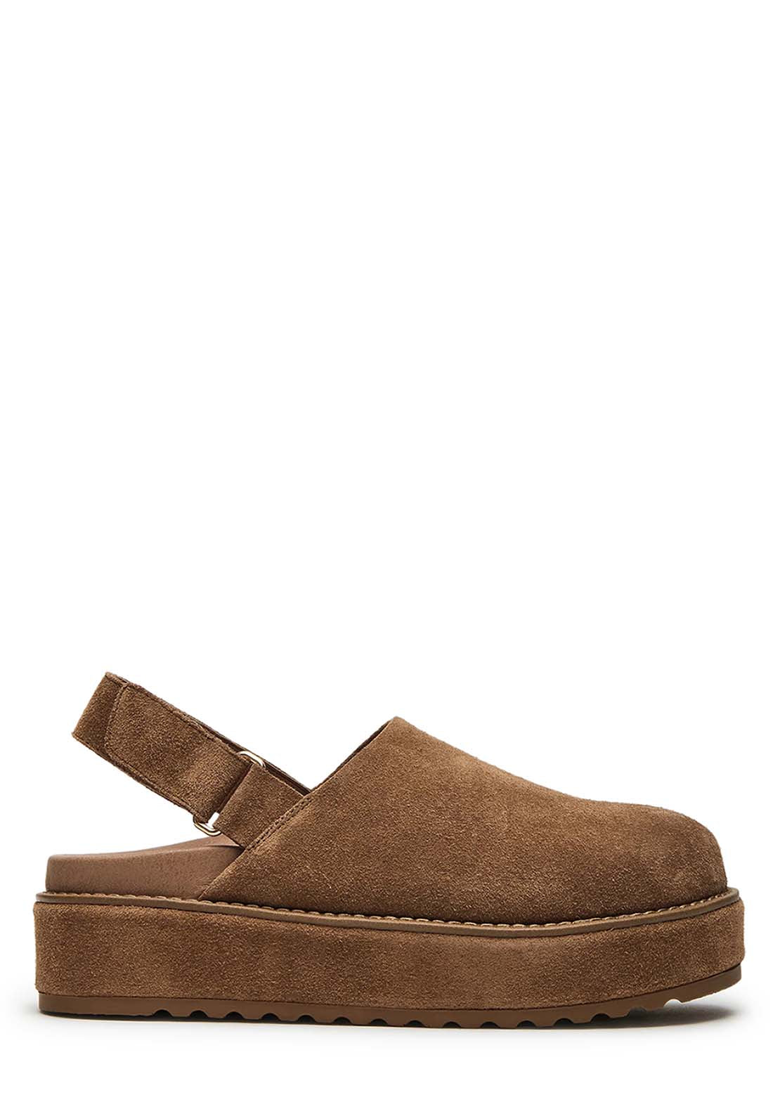 Steve Madden Slip On Clog - Cognac Suede 1 Shaws Department Stores
