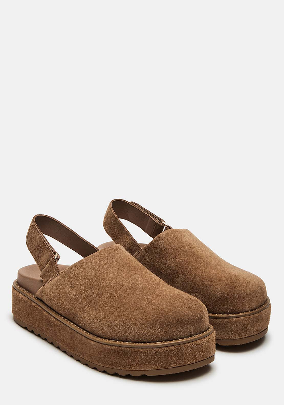 Steve Madden Slip On Clog - Cognac Suede 3 Shaws Department Stores