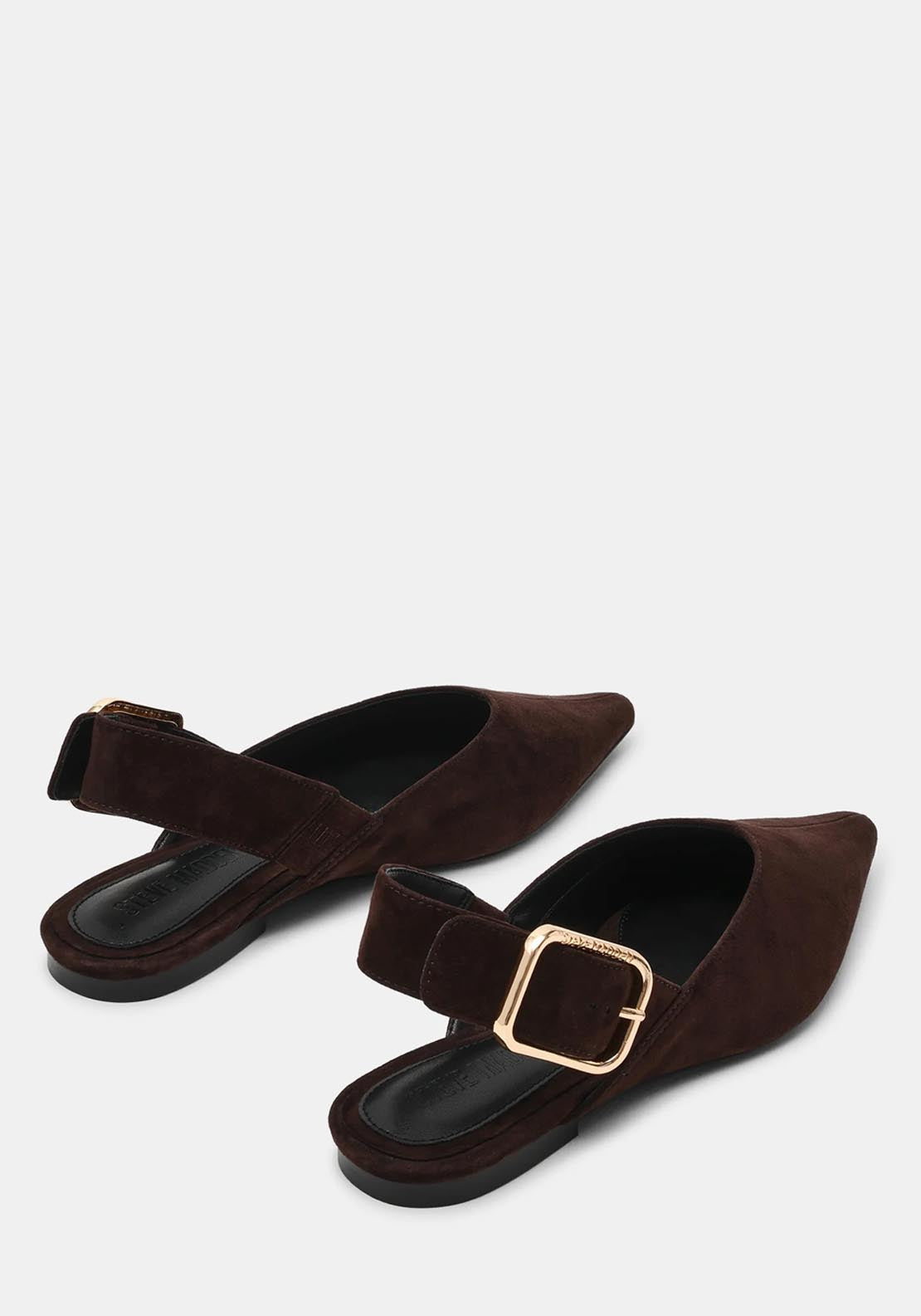 Steve Madden Flat Side Buckle Slip On Shoe - Brown 5 Shaws Department Stores
