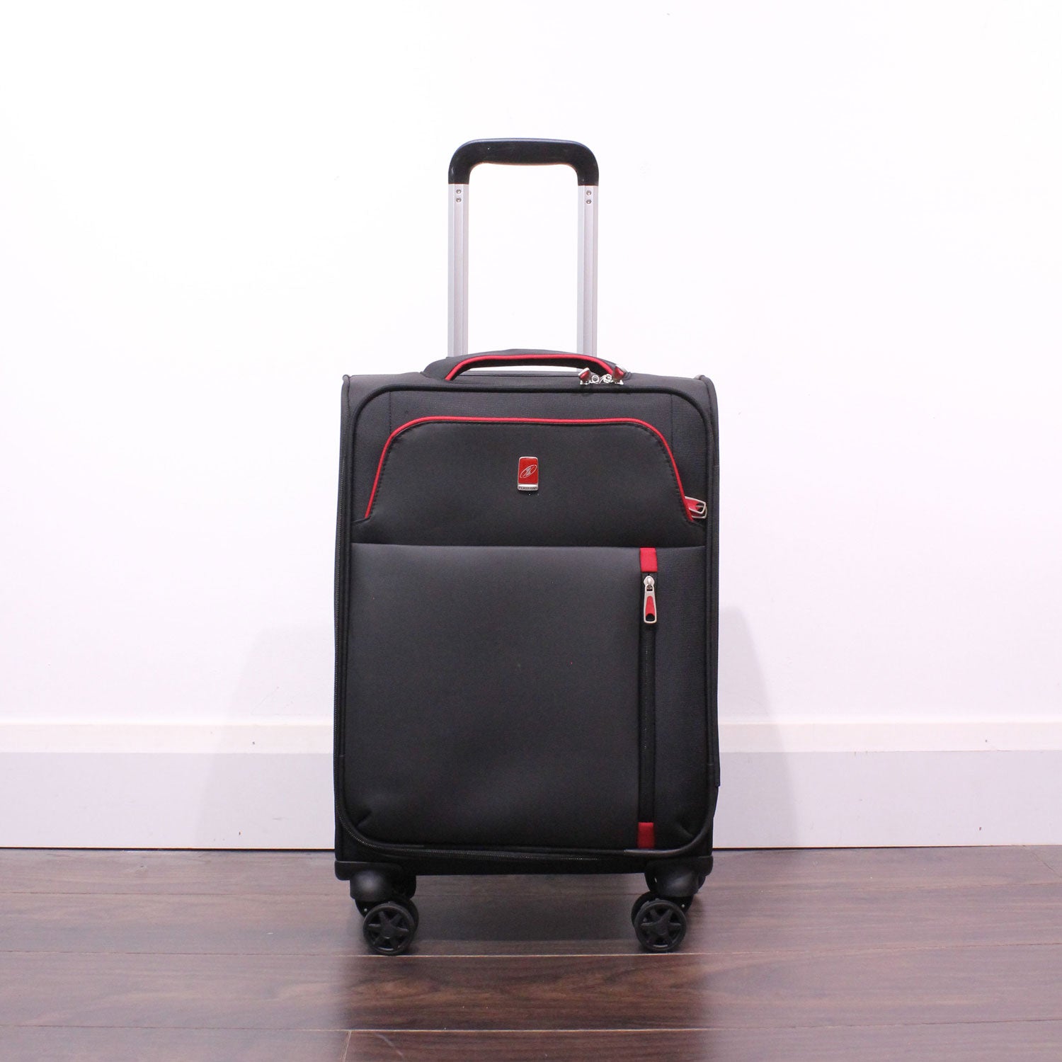 Portland Zennitt Ultra-Light 50cm Luggage - Black/Red 2 Shaws Department Stores