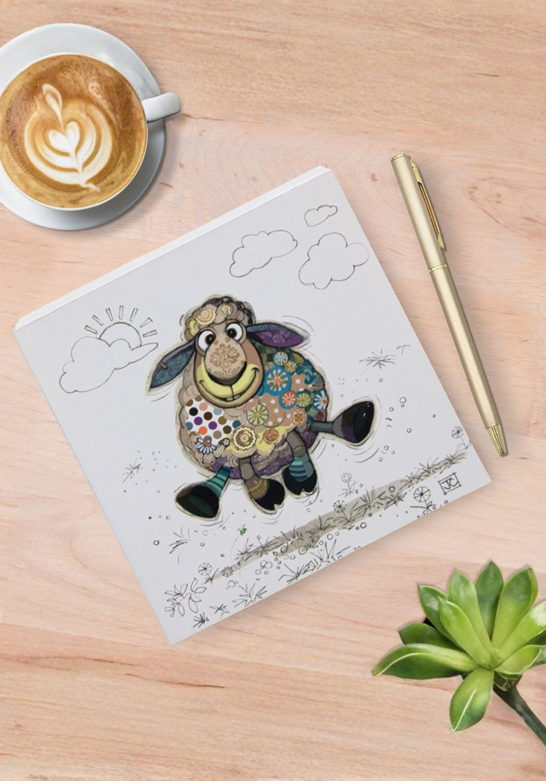 The Home Collection Sasha Sheep Memo Pad 1 Shaws Department Stores