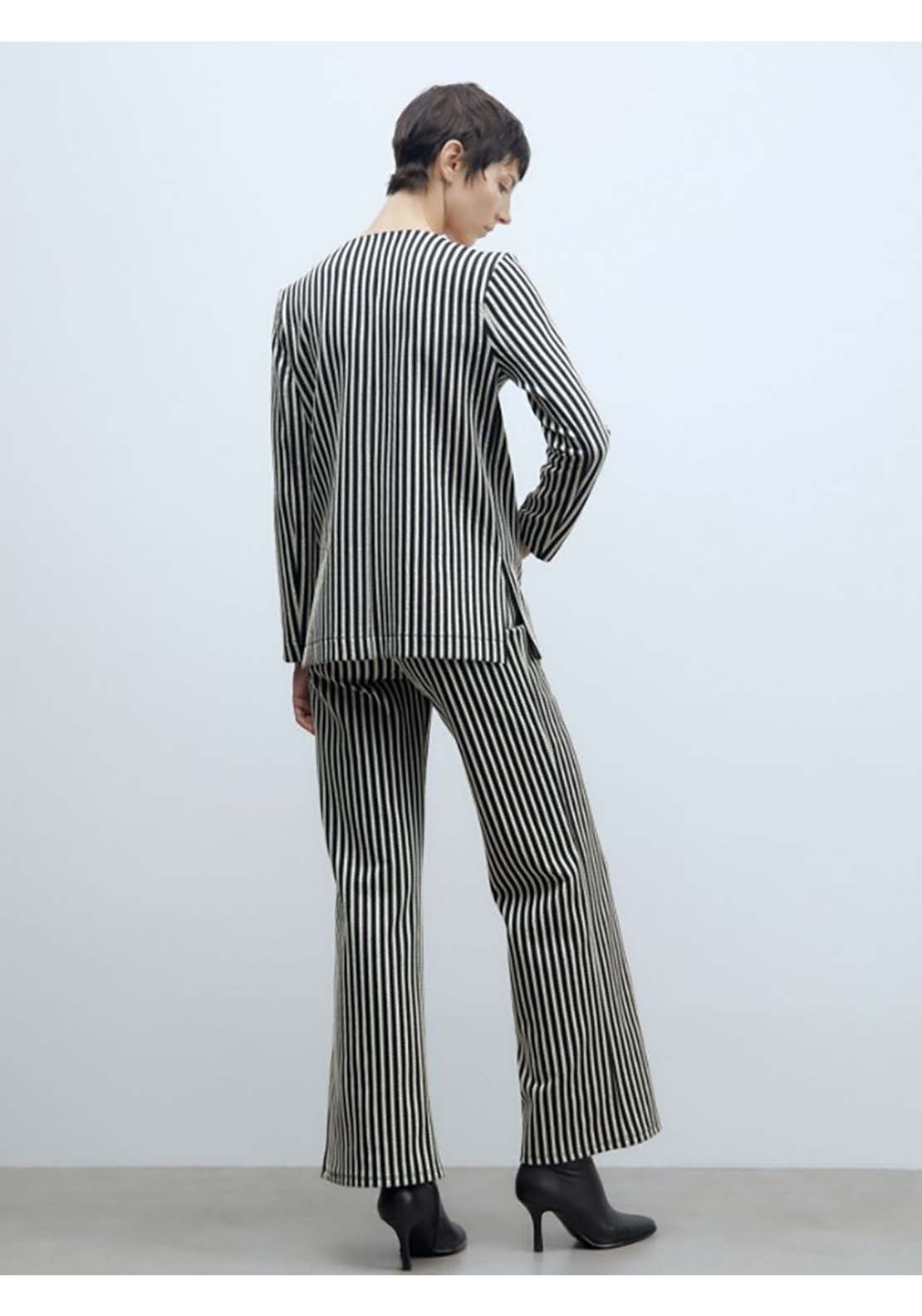 Sfera Striped Jacquard Trousers - Black 3 Shaws Department Stores