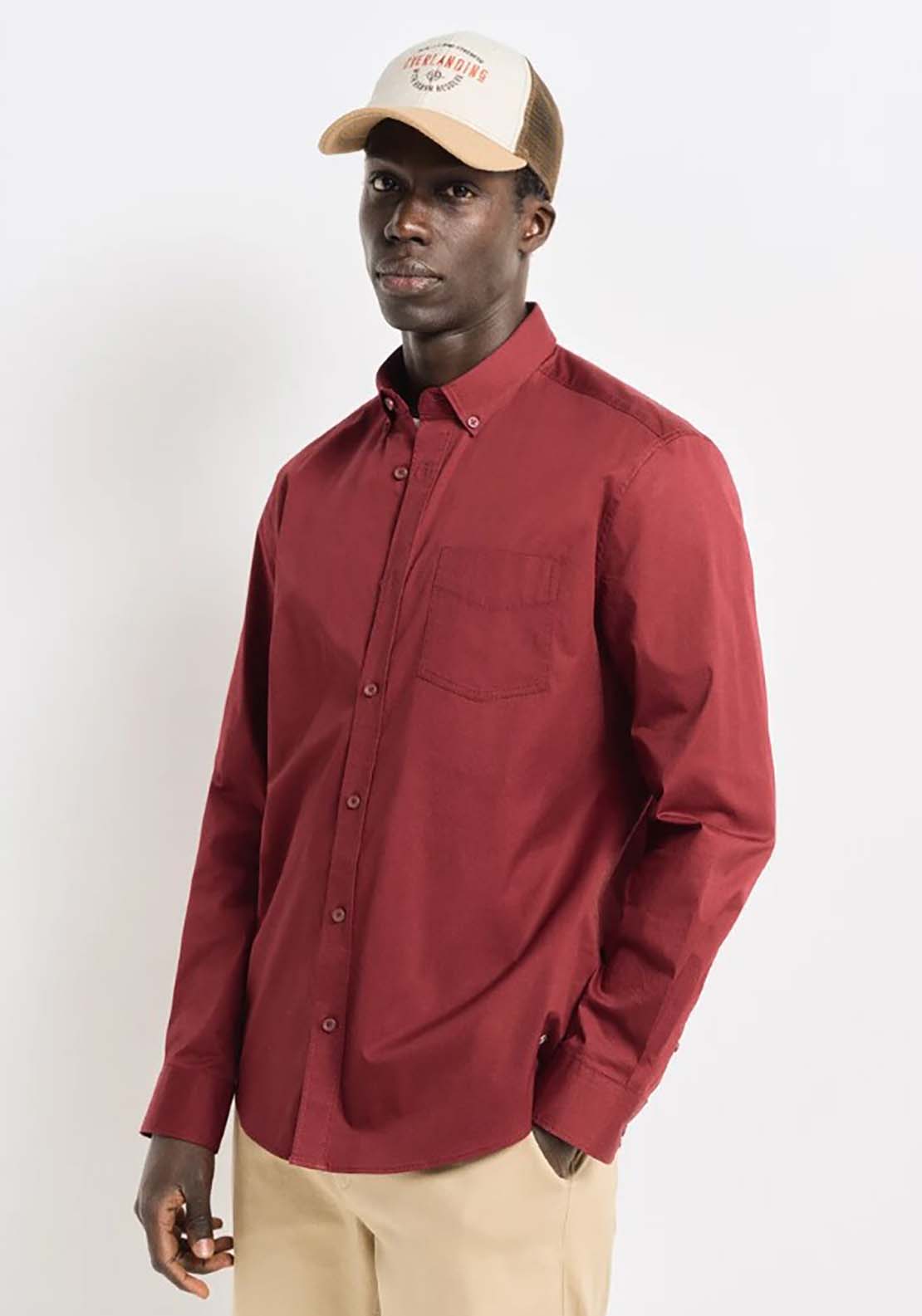 Springfield Stretch fabric dress shirt - Red 1 Shaws Department Stores