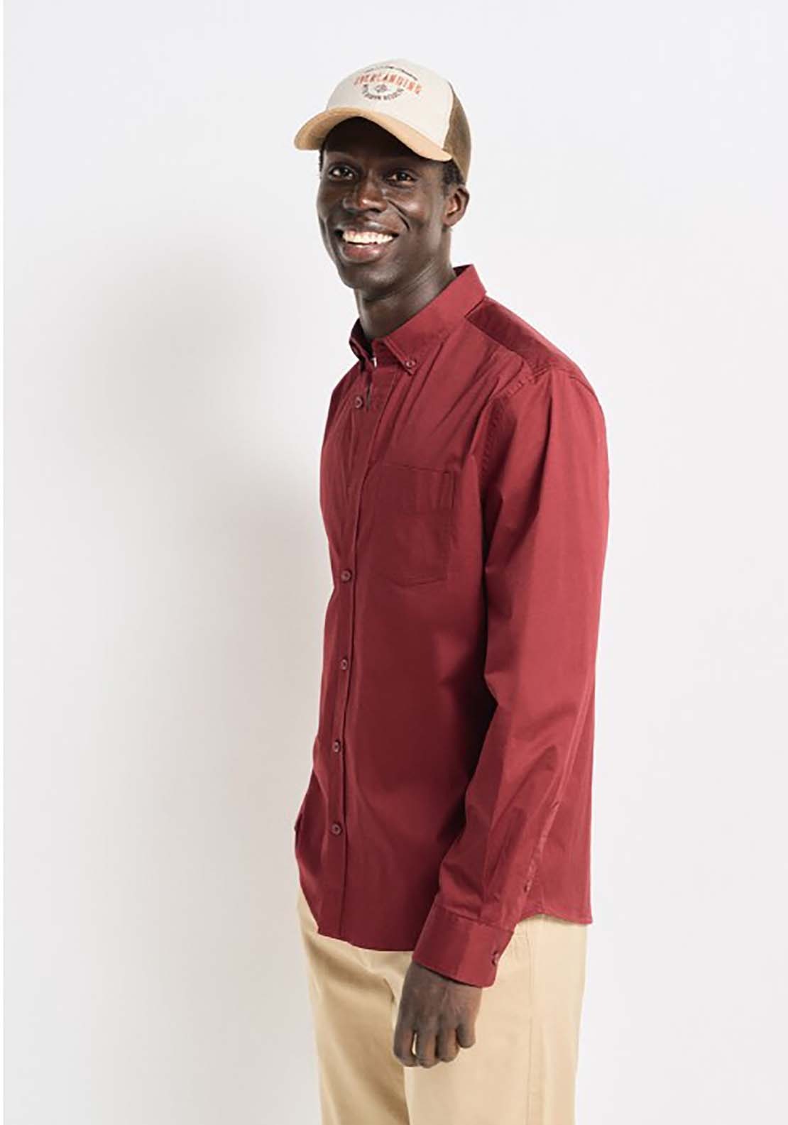 Springfield Stretch fabric dress shirt - Red 5 Shaws Department Stores