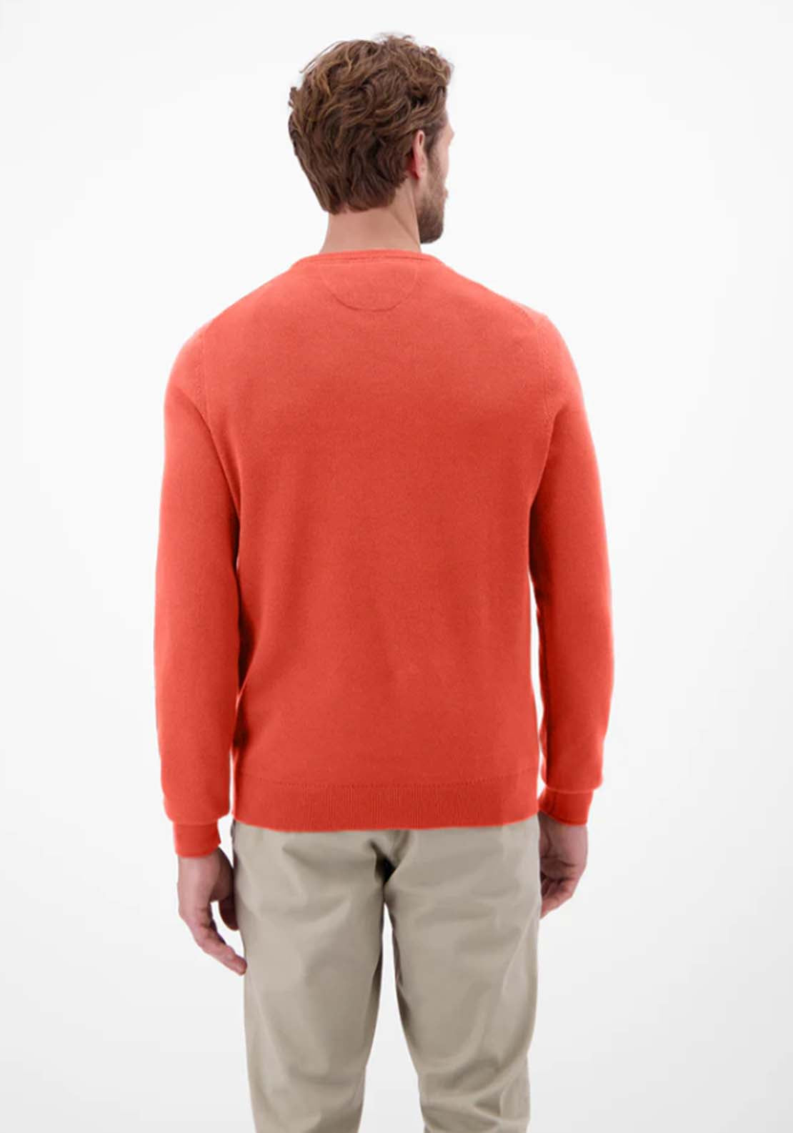 Lerros Crew Neck Waffle Sweater - Red 2 Shaws Department Stores