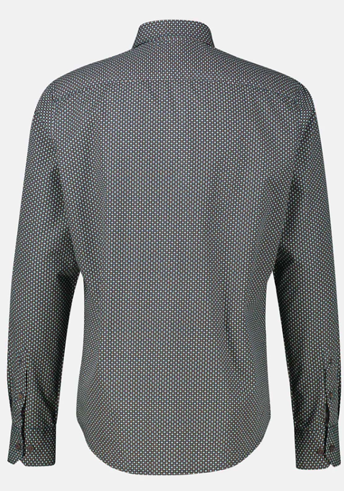 Lerros Long Sleeve Patterned Shirt - Light Coffee 4 Shaws Department Stores